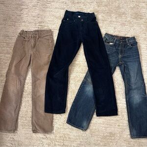 3 Pairs GAP Kids Lands End Corduroy Jeans Pants Size 10 Slim Bulk